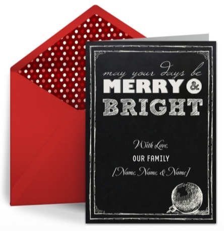 Chalkboard digital holiday card design