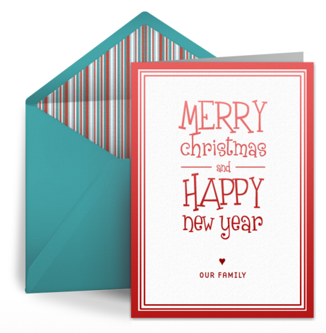 Ombre digital holiday card