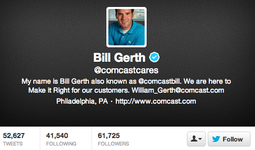 comcast cares twitter profile