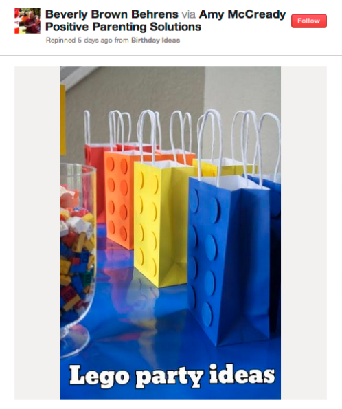 lego party from pinterest