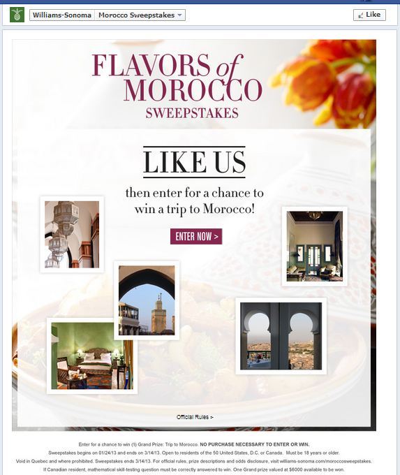 williams sonoma facebook contest 