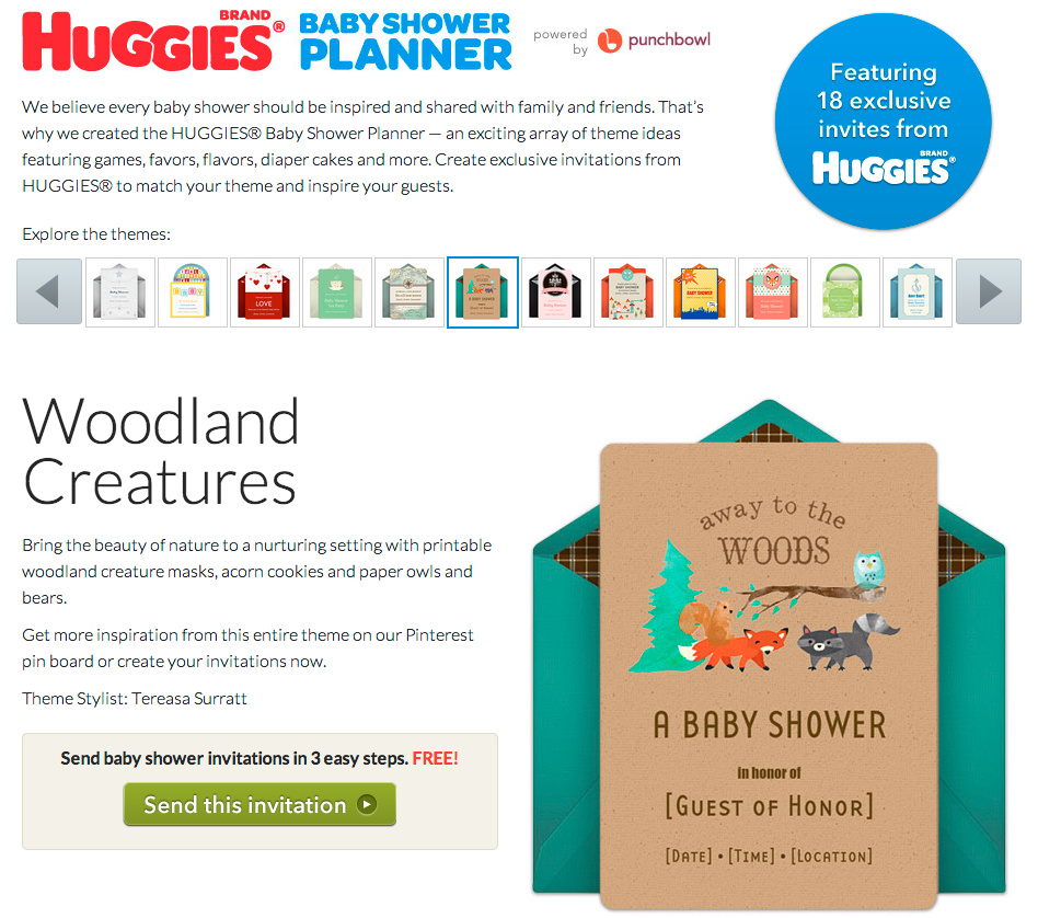 huggies baby shower planner with punchbowl 