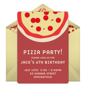 pizza party invitation 