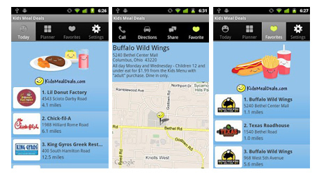kids meal deals mobile app