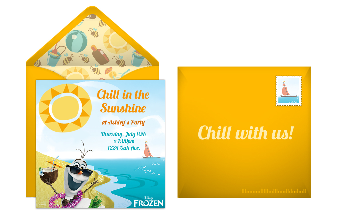 Free Olaf Frozen Online Invitation