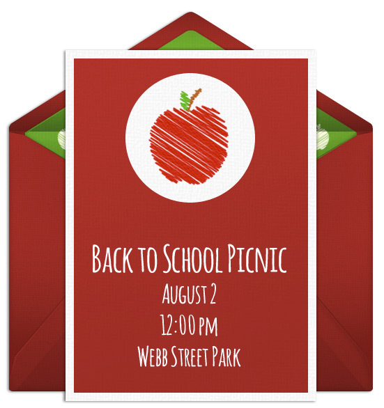 free back to school online invitation