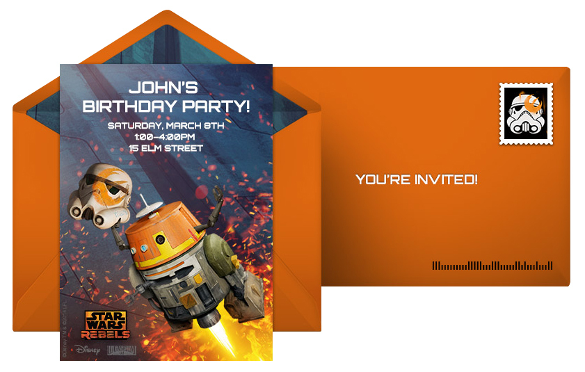 disney star wars rebels free online invitation