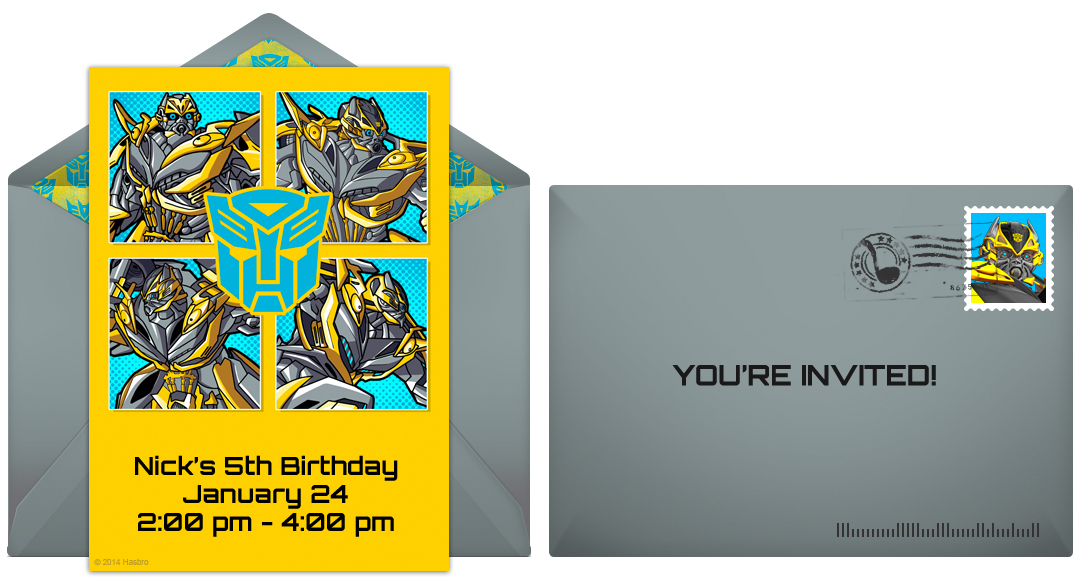 free transformers online invitations