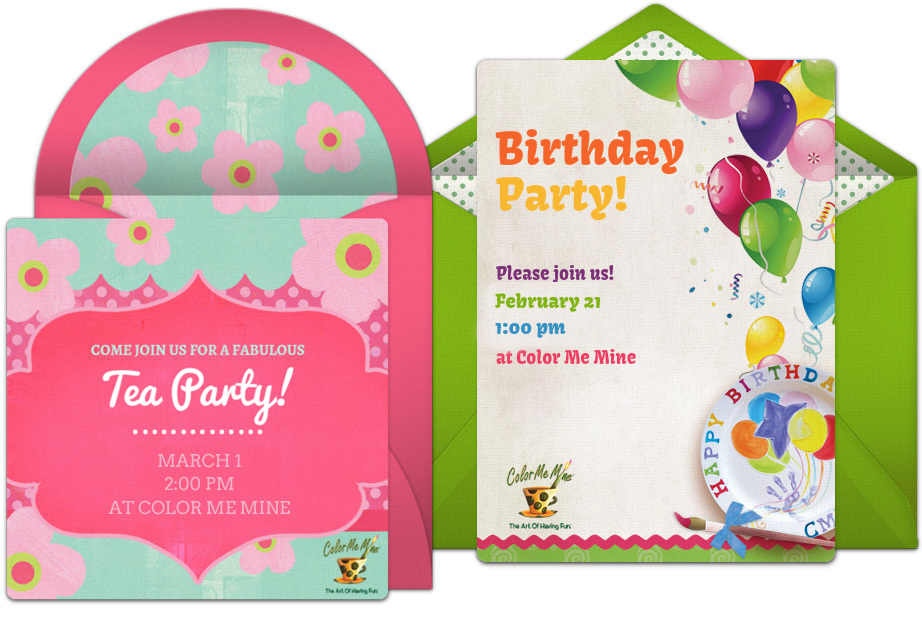 color me mine online invitations