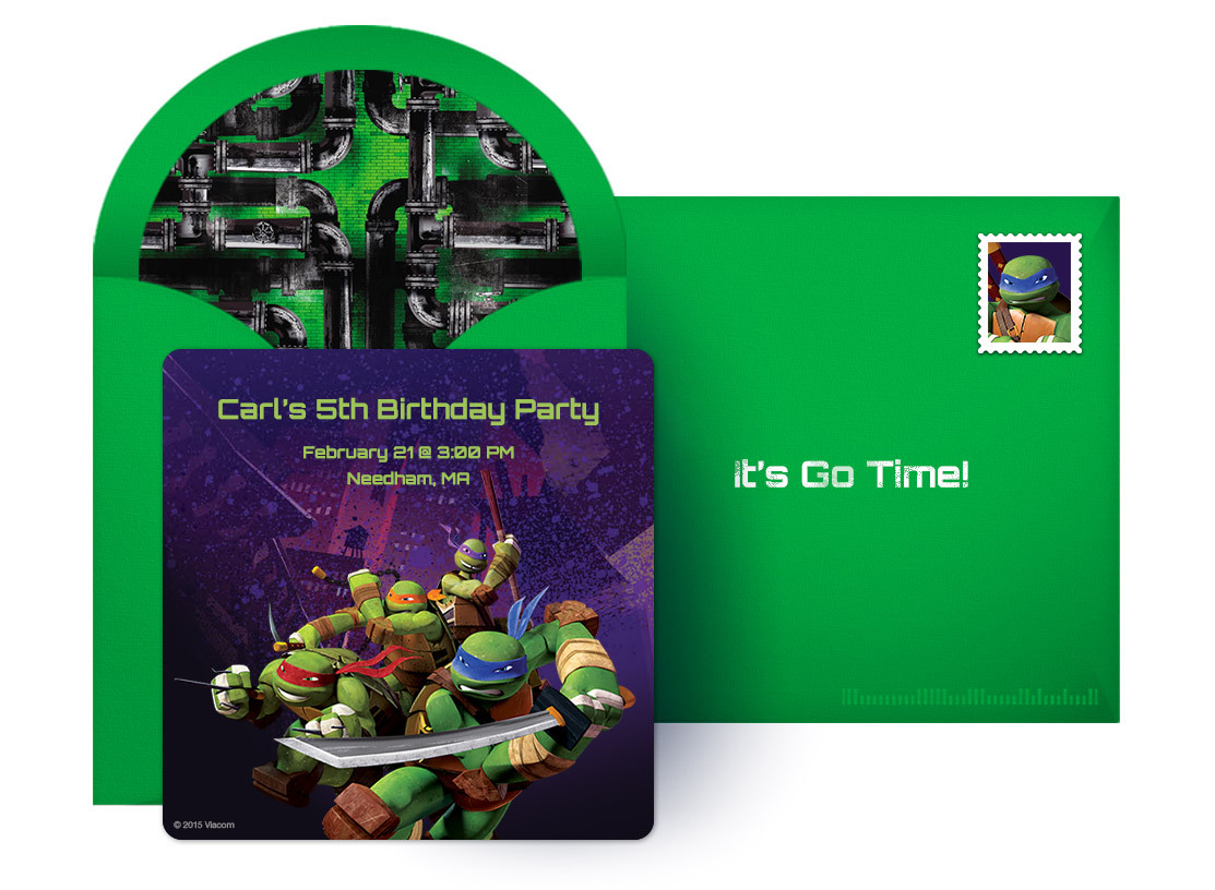 free Teenage Mutant Ninja Turtles online invitations