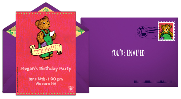 free Corduroy online invitation