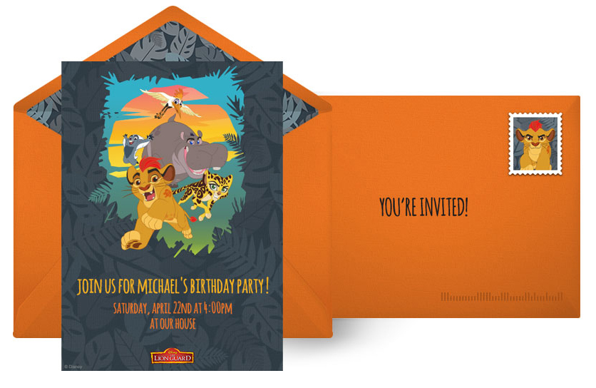 Free Lion Guard Online Invitations
